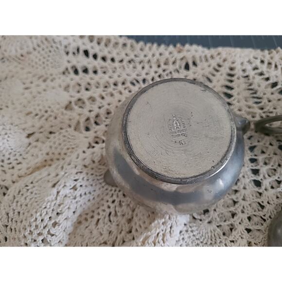 Vintage Matawa Holland Pewter Cream and Sugar Bowl - Picture 5 of 6